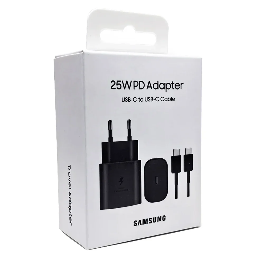 For Samsung 25W Super Fast Charger Galaxy S24FE S24Ultra S23 S22 FLip Fold 2 3 4 5 6 A06 A16 A15 A35 A55 Adapter Quick Charging
