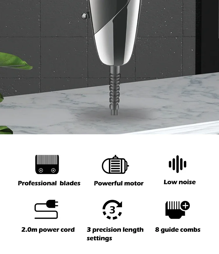 VGR Hair Cutting Machine Electric Hair Clipper Professional Hair Trimmer Adjustable Haircut Machine Wired Trimmer for Men V-127
