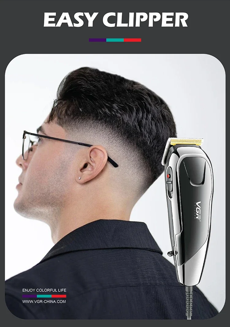 VGR Hair Cutting Machine Electric Hair Clipper Professional Hair Trimmer Adjustable Haircut Machine Wired Trimmer for Men V-127