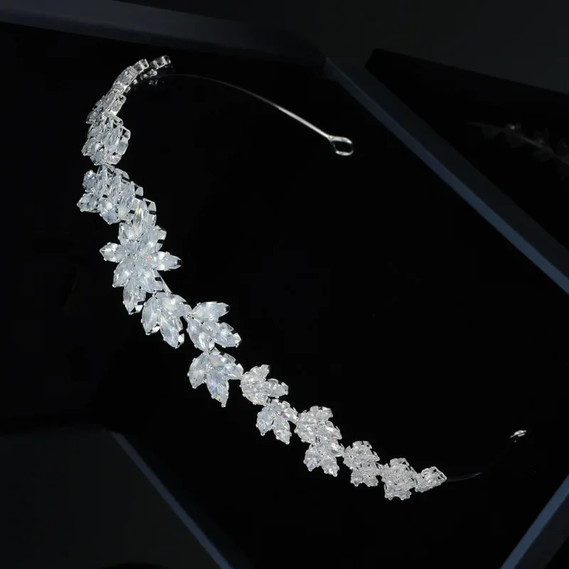 Luxury Bridal Headband For Wedding Headpiece Cubic Zirconia CZ Tiaras Crowns For Women Diadem Party Headdress Bride Hair Jewelry