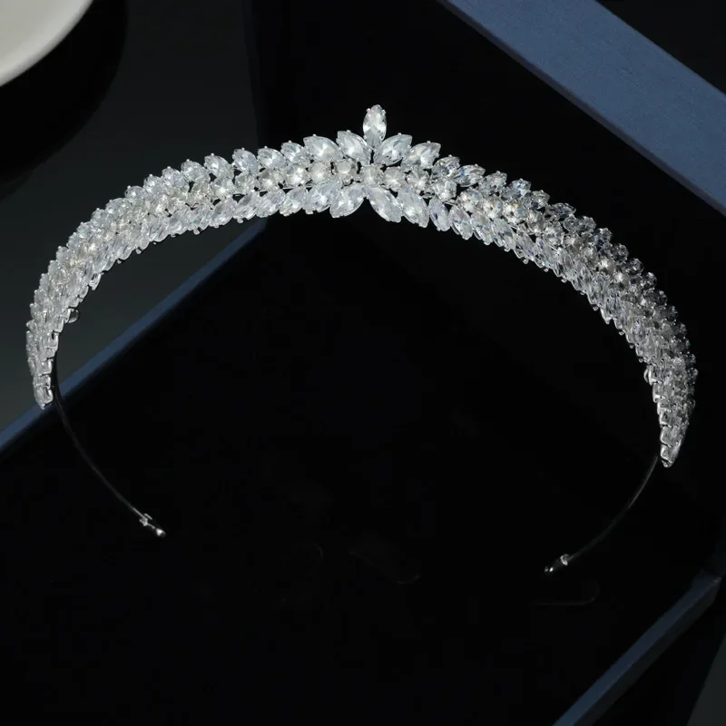 Luxury Bridal Headband For Wedding Headpiece Cubic Zirconia CZ Tiaras Crowns For Women Diadem Party Headdress Bride Hair Jewelry