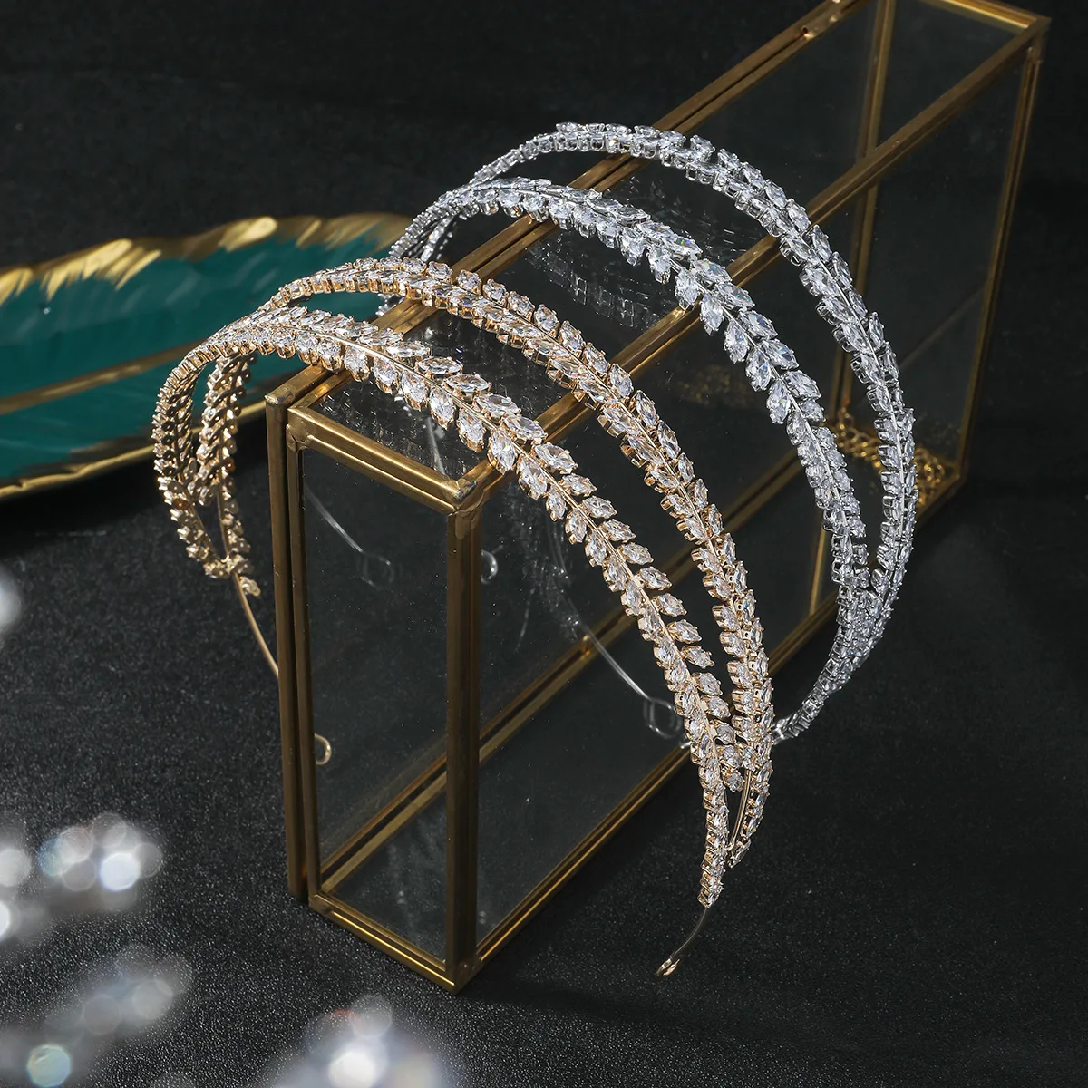 Luxury Bridal Headband For Wedding Headpiece Cubic Zirconia CZ Tiaras Crowns For Women Diadem Party Headdress Bride Hair Jewelry