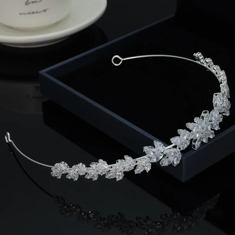 Luxury Bridal Headband For Wedding Headpiece Cubic Zirconia CZ Tiaras Crowns For Women Diadem Party Headdress Bride Hair Jewelry