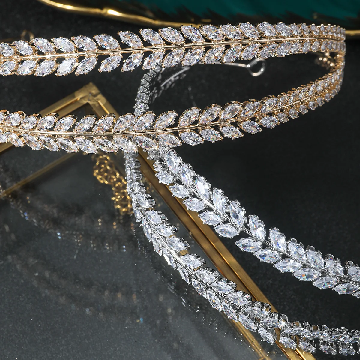 Luxury Bridal Headband For Wedding Headpiece Cubic Zirconia CZ Tiaras Crowns For Women Diadem Party Headdress Bride Hair Jewelry