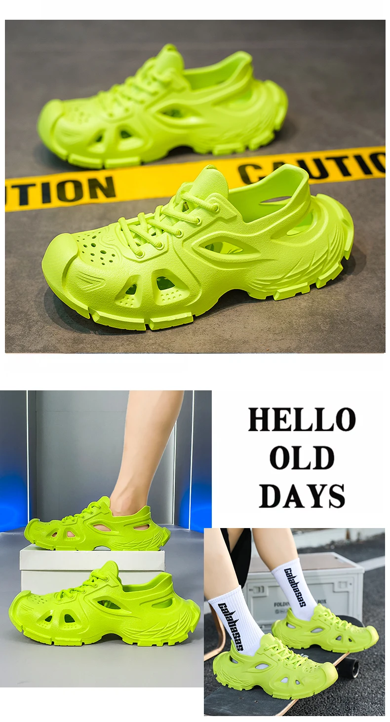 2025 New Trendy Men's Sandals Outdoor Wear Thickened Anti-slip Wear-resistant Fashion EVA Moulded Couples Clog Shoes Wholesale
