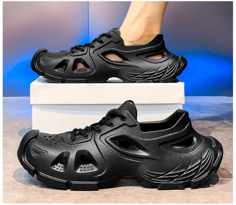 2025 New Trendy Men's Sandals Outdoor Wear Thickened Anti-slip Wear-resistant Fashion EVA Moulded Couples Clog Shoes Wholesale