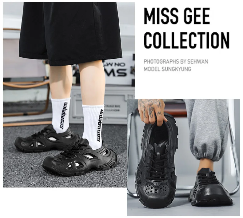 2025 New Trendy Men's Sandals Outdoor Wear Thickened Anti-slip Wear-resistant Fashion EVA Moulded Couples Clog Shoes Wholesale