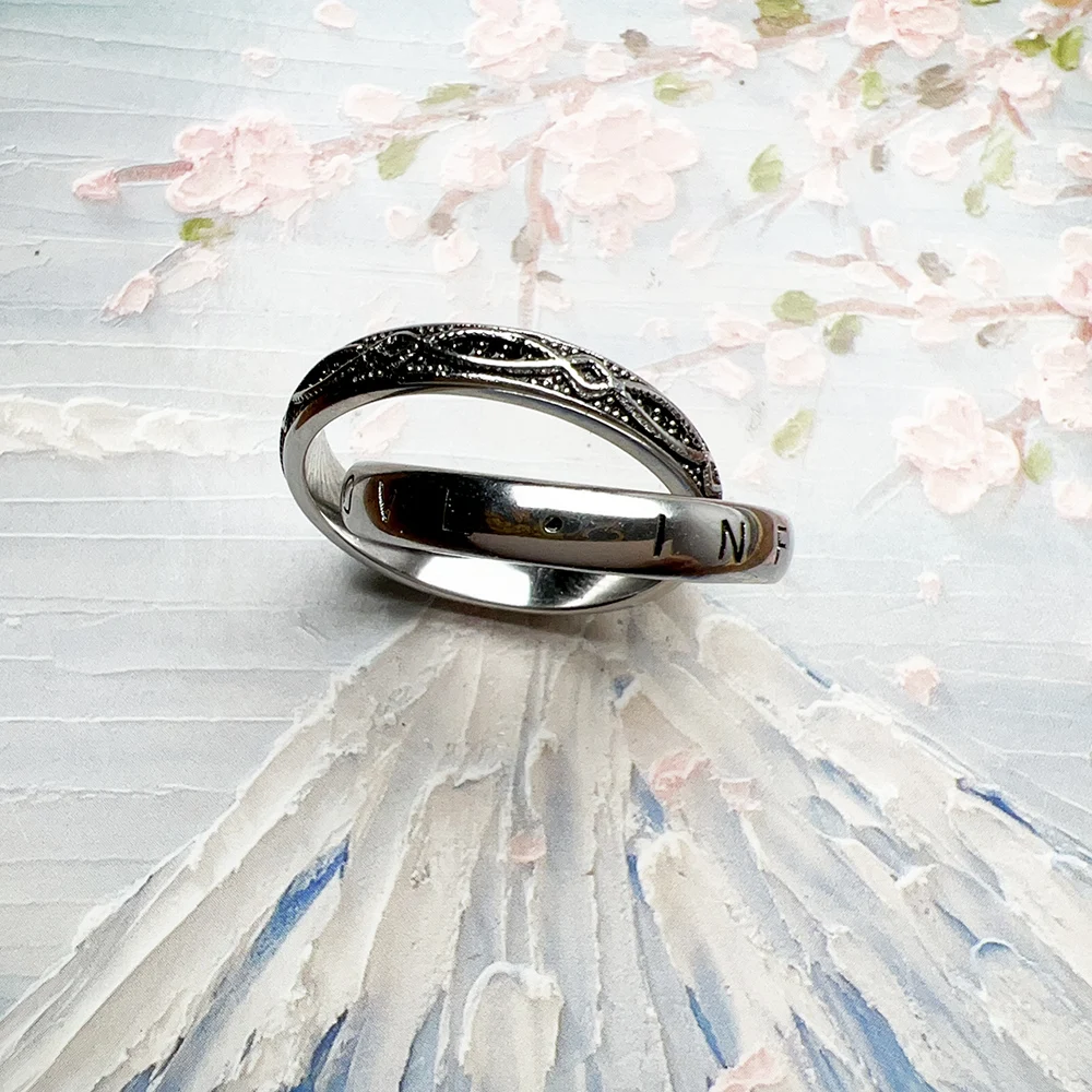 Infinity of Love Ring Knot Fine Jewerly For Women Men Winter Brand New Vintage Gift In 925 Sterling Silver