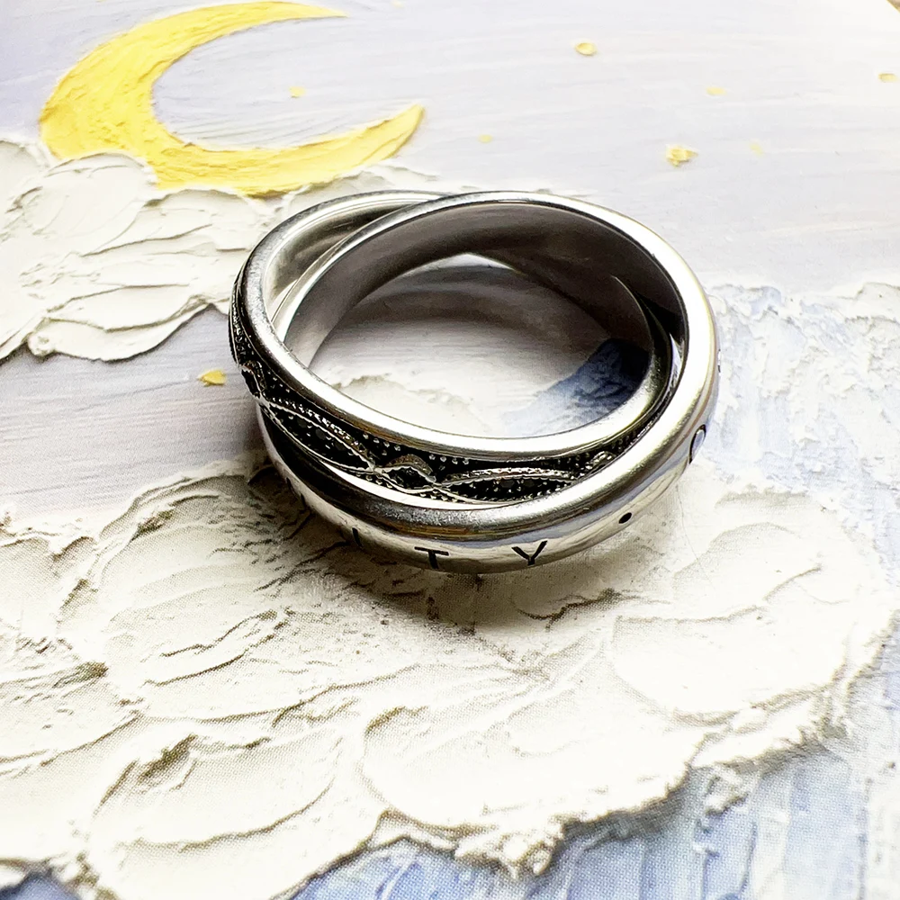 Infinity of Love Ring Knot Fine Jewerly For Women Men Winter Brand New Vintage Gift In 925 Sterling Silver