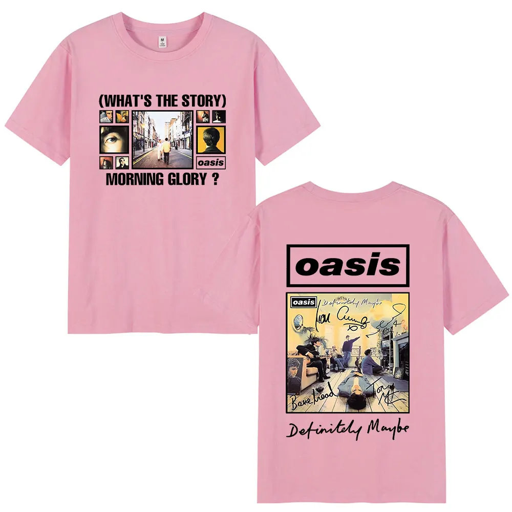 O-Oasis T-Shirts British Rock Band Vintage T-shirt Mens Clothing Cotton Casual Short Sleeve T Shirts Tops Streetwear Fans Gift