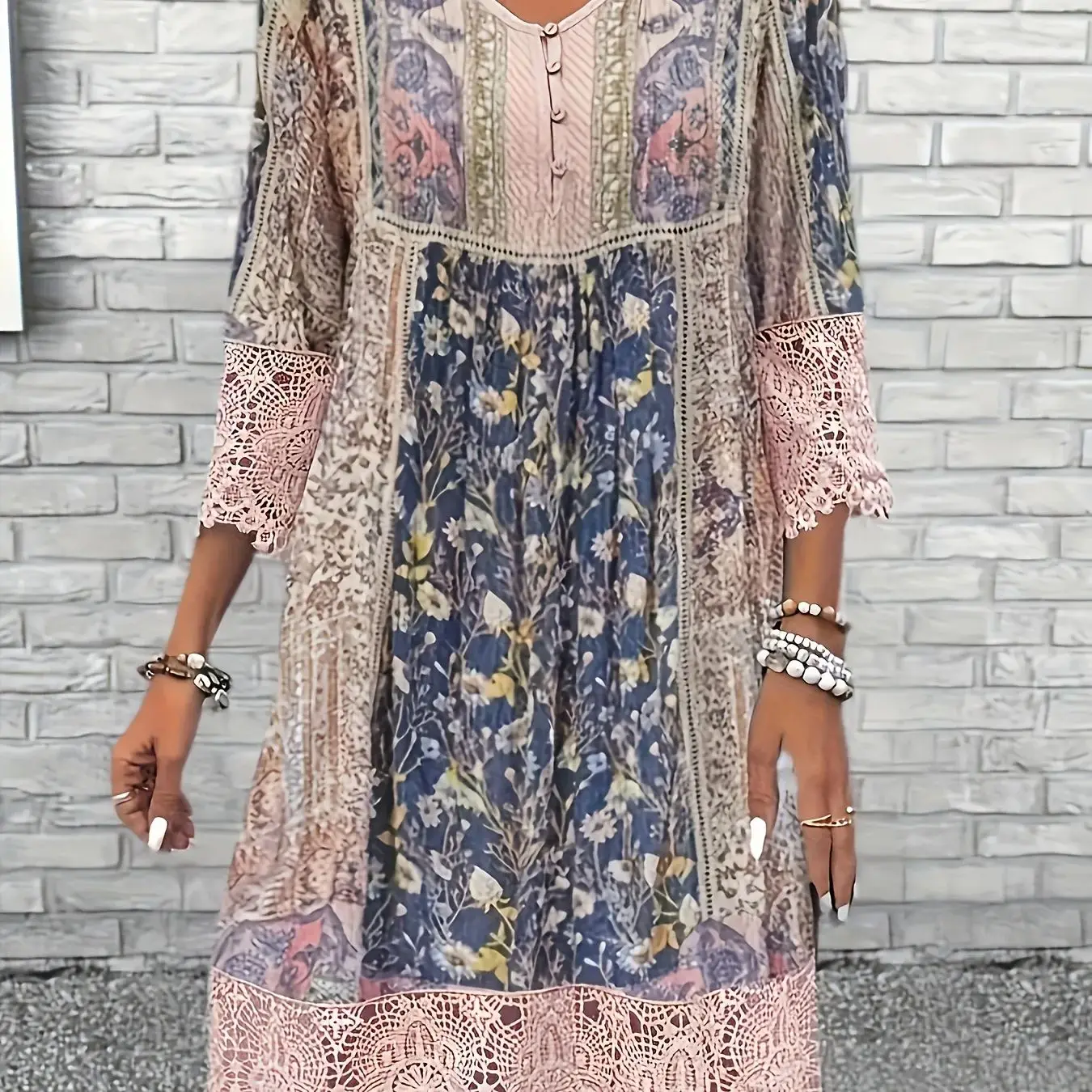 Fashion Elegant Women Dress Loose Casual Dress Women Printed Dress New Temperament