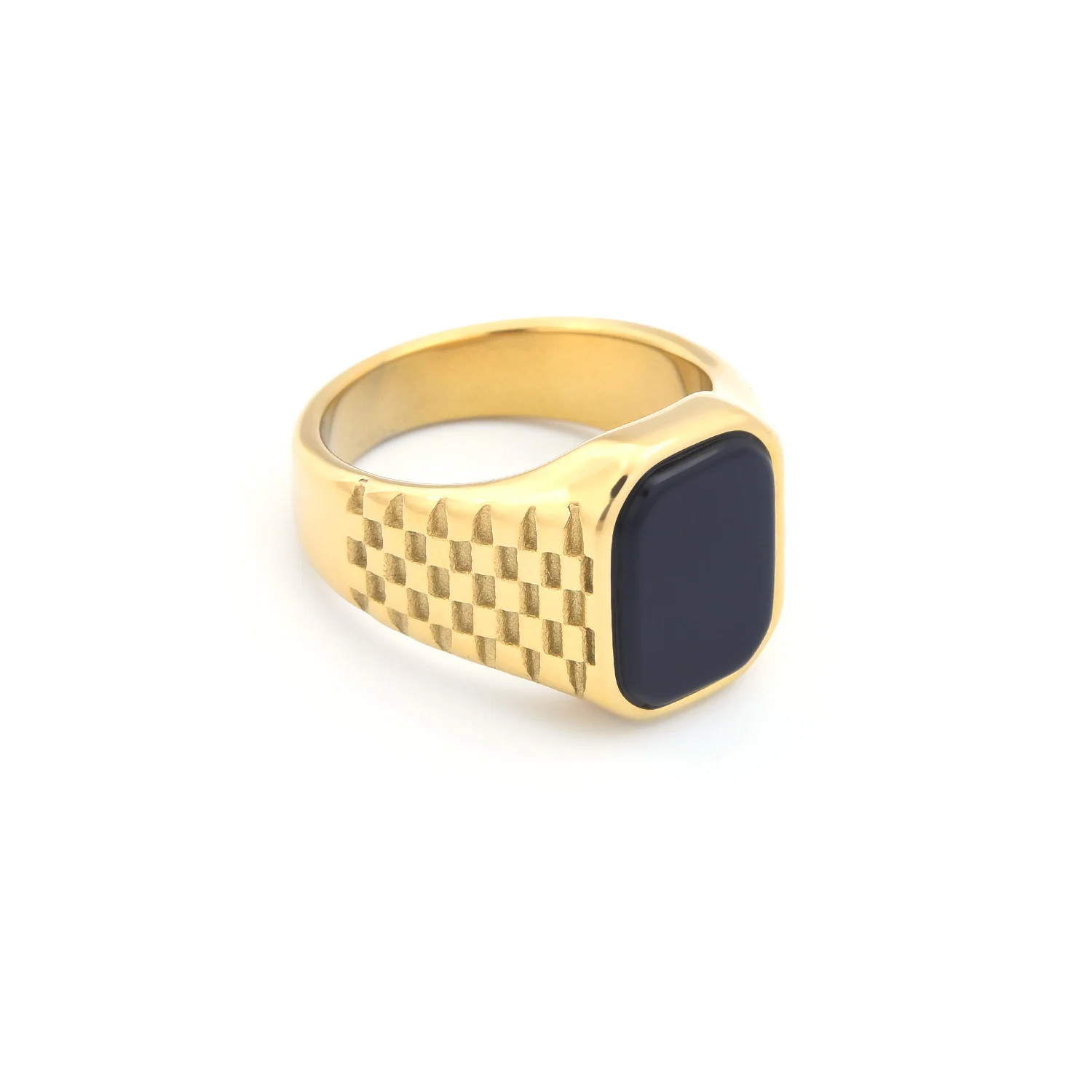 R3259 Men's High Quality 316L Stainless Steel Multi-color Gemstone Style Rings