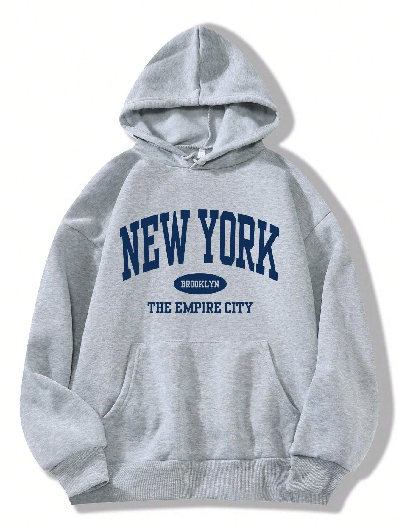 New York City Brooklyn Creative Letter Printed Female Hoodies Multicolor Loose Hoody Y2K Street Sportswear Fleece Hoodie Unisex