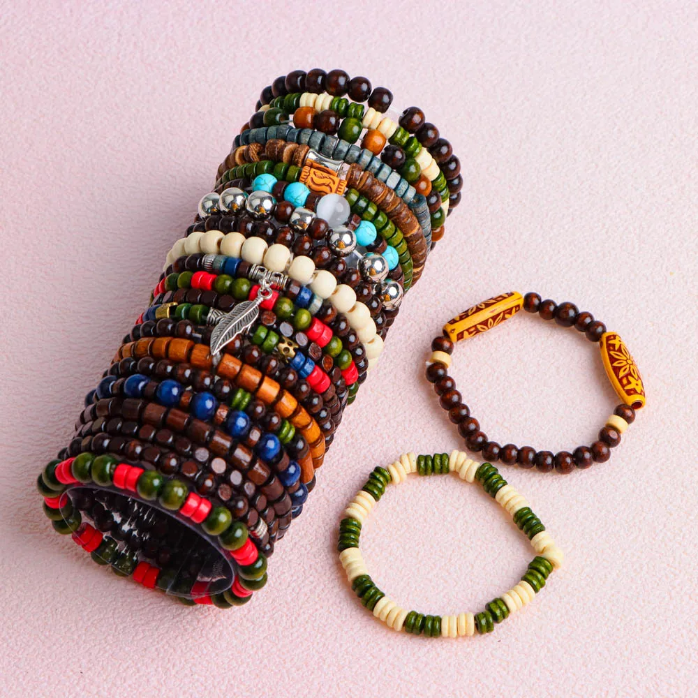10/20/30/50Pcs/Lot Fashion Retro Elastic Men Women Bracelets Stackable Party Jewelry Gifts Randomly Shipped