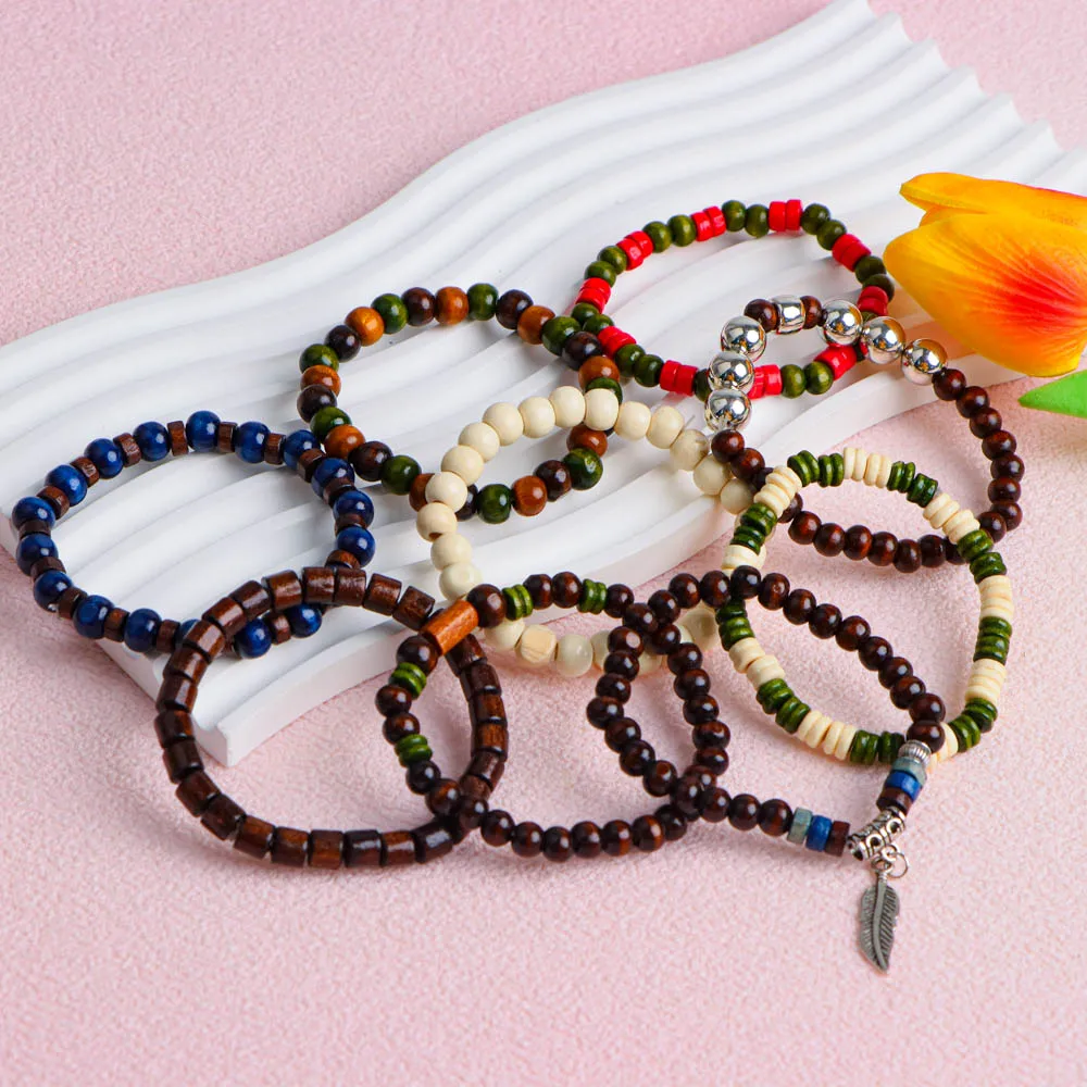 10/20/30/50Pcs/Lot Fashion Retro Elastic Men Women Bracelets Stackable Party Jewelry Gifts Randomly Shipped