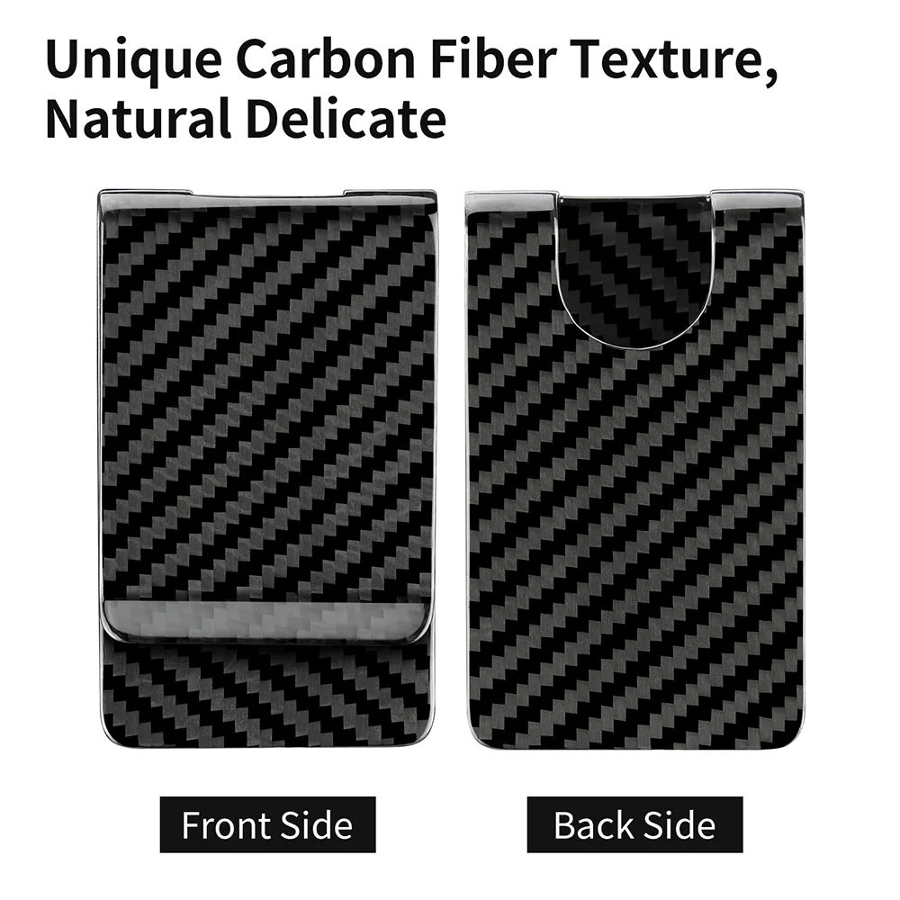 Matte/ Glossy Black Carbon Fiber Money Clips RFID Credit Card Business Big Card Holder Wallet for Men Women