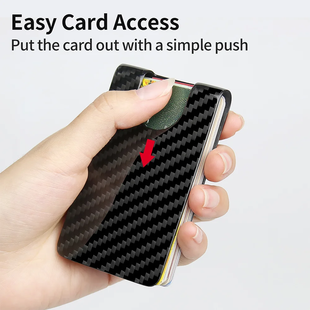 Matte/ Glossy Black Carbon Fiber Money Clips RFID Credit Card Business Big Card Holder Wallet for Men Women