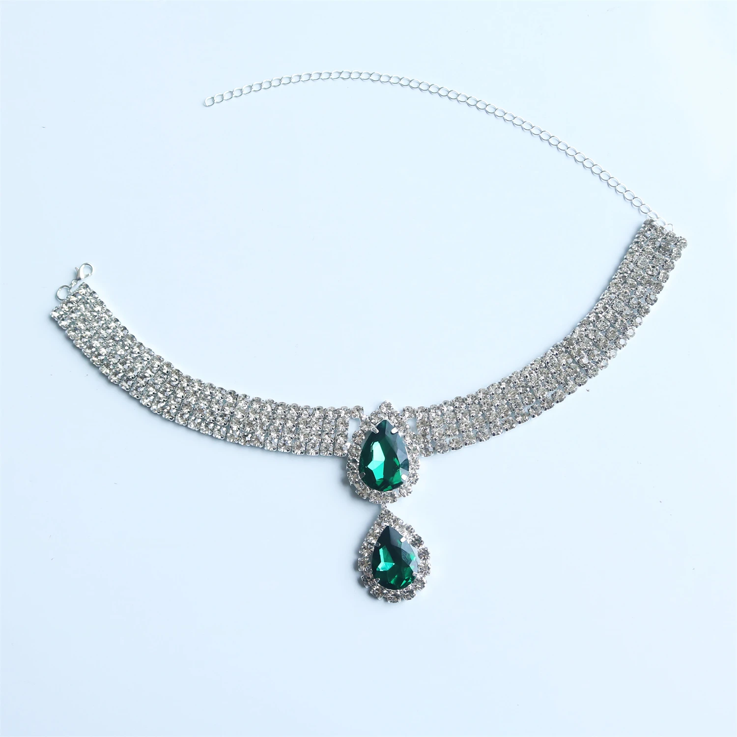 Rhinestone Multilayered Large Water Drop Dangle Necklace for Women Exaggerated Party Queen Necklace Jewelry Accessories Gifts