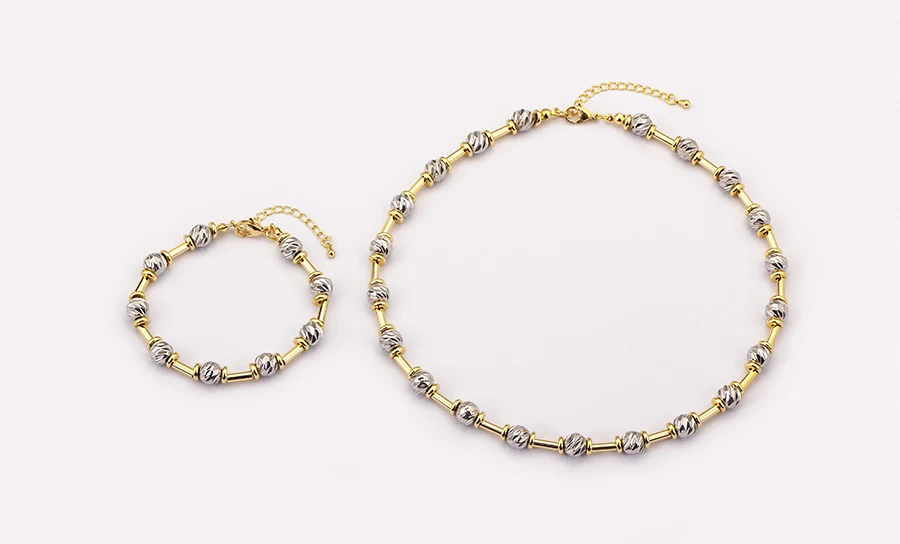 Nidin High Quality Beads Jewelry Sets Bracelet Necklace For Women Female Punk Rock Style Accessories Daily Party Gifts Wholesale