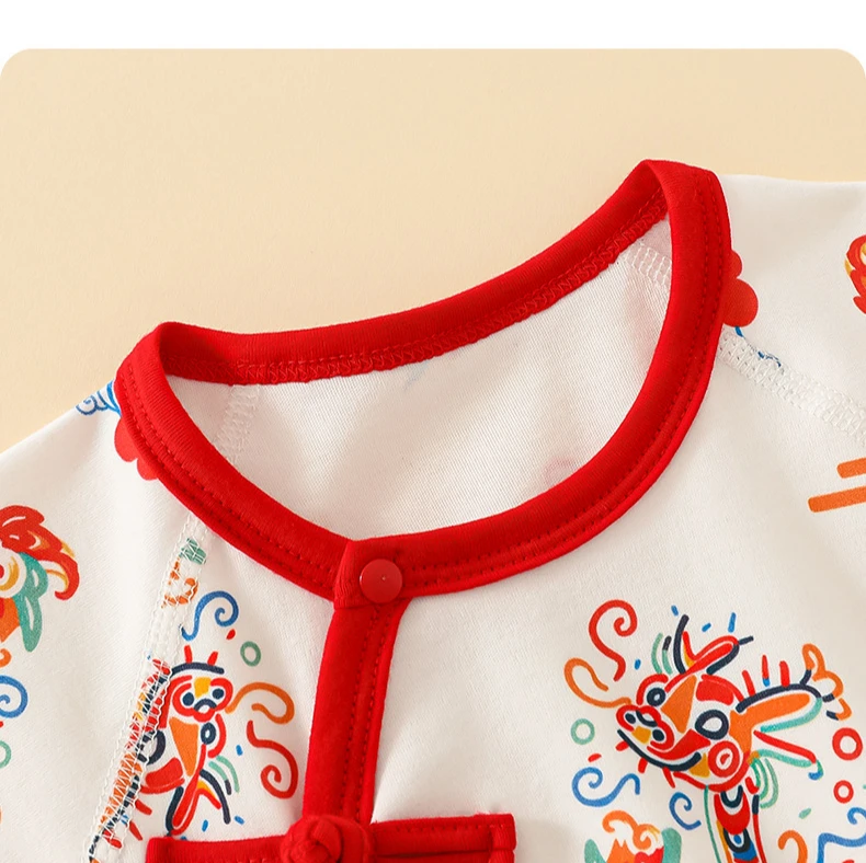 Autumn Baby Rompers for Girls Boys Winter Cute Animal Design Red Christmas 100 Cotton Chinese Full Moon Boneless Hoodie Newborn
