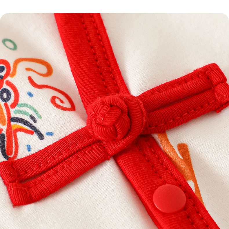 Autumn Baby Rompers for Girls Boys Winter Cute Animal Design Red Christmas 100 Cotton Chinese Full Moon Boneless Hoodie Newborn