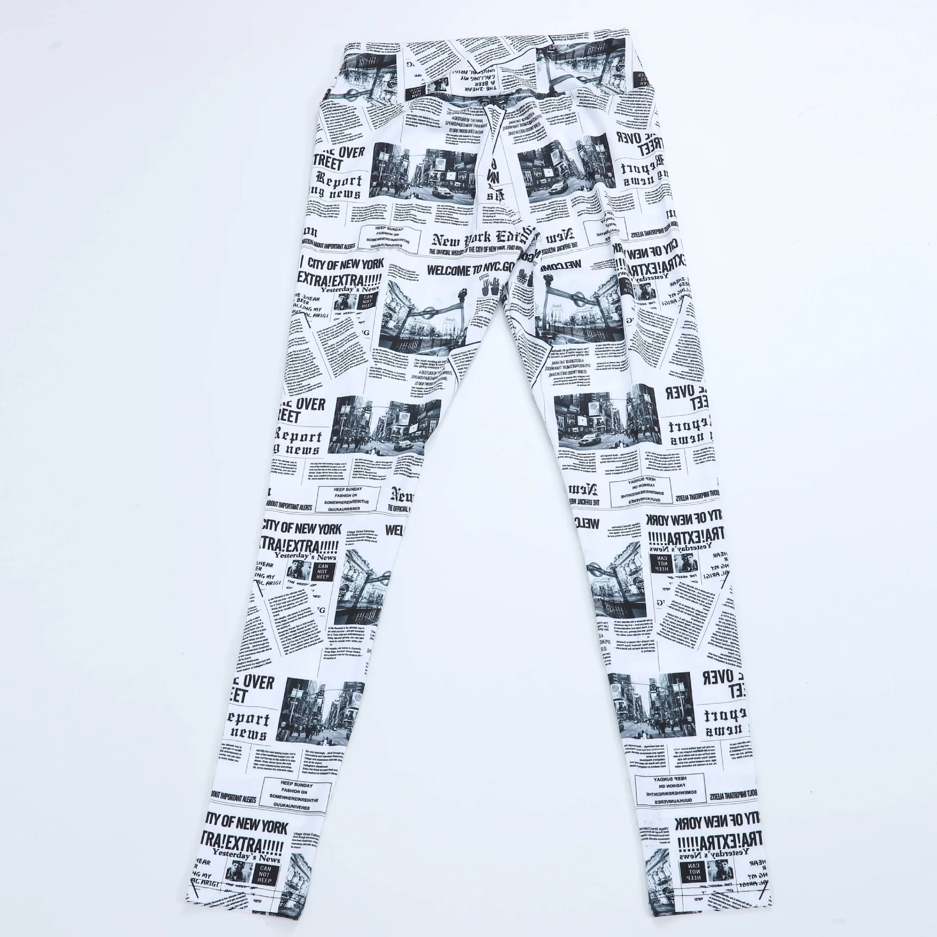 Newspaper Leggings Women Tattoo Pants Newspaper Fitness Workout 3D Print Sportswear Sexy Women Pants Leggings Soft Body Shape