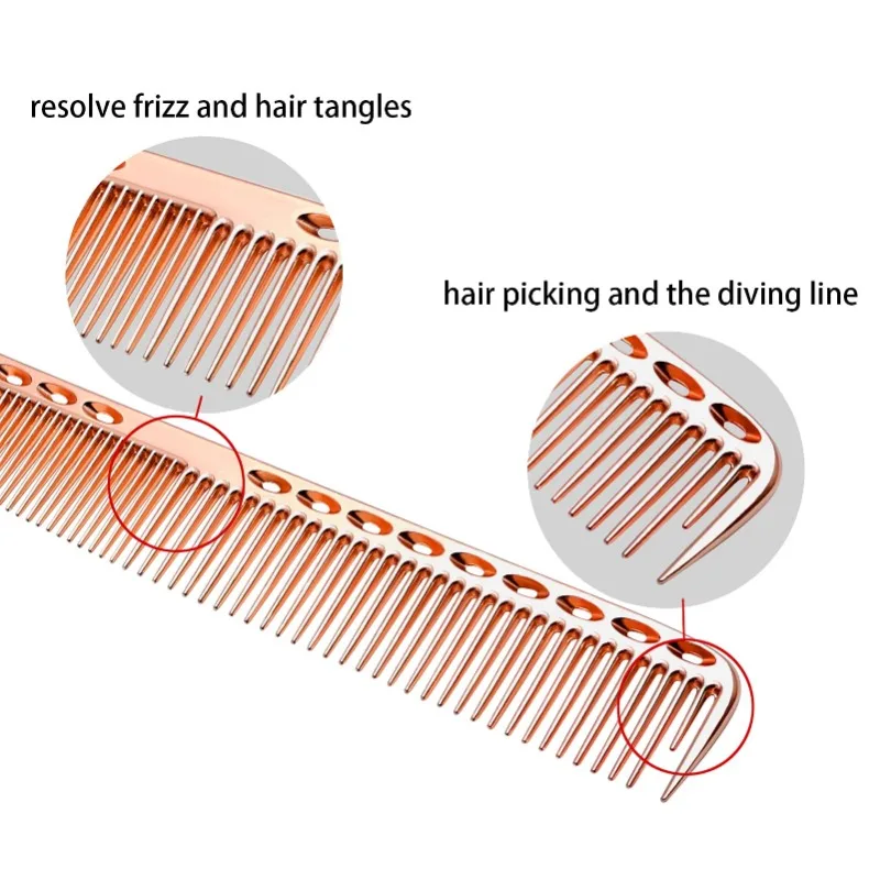 4pcs/set Aluminum Comb Set Barber Metal Hair Dressing Combs Hairdressing Anti-static Comb Ultra Thin Hair Brush Salon Hair Tools