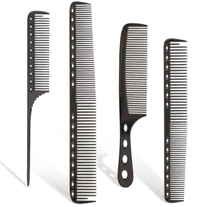 4pcs/set Aluminum Comb Set Barber Metal Hair Dressing Combs Hairdressing Anti-static Comb Ultra Thin Hair Brush Salon Hair Tools