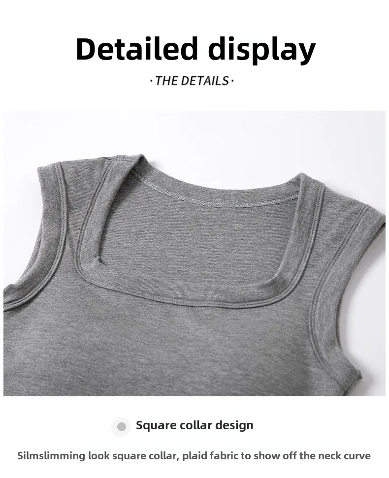 Women's Cotton Built-in Bra Vest Cami with Removable Padding, No Need Bra Top for Yoga Gym & Daily Comfort Wear Running Vest
