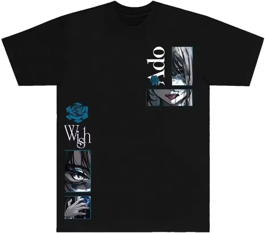 Ado Wish Tour T-shirt Japan Singer Print T-shirt 2024 Men Women Cotton High Quality Tshirt Short Sleeve T Shirt Streetwear Tops