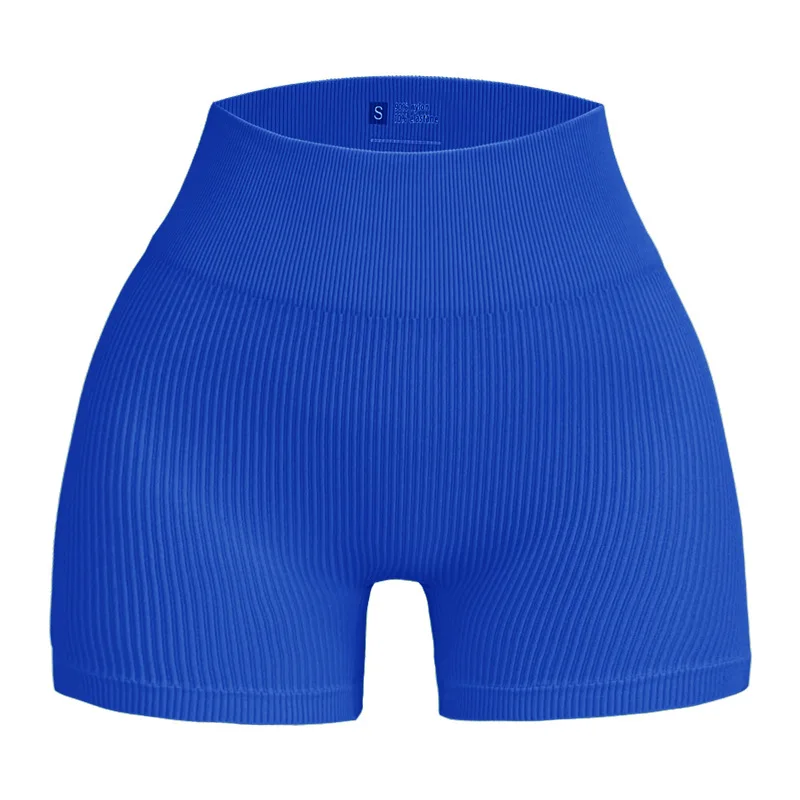 Women's Ribbed Knited Shorts Seamless Yoga Shorts Stretchy High Waist Shorts Sexy Hip Liftting Cycling Running Three Point Pants
