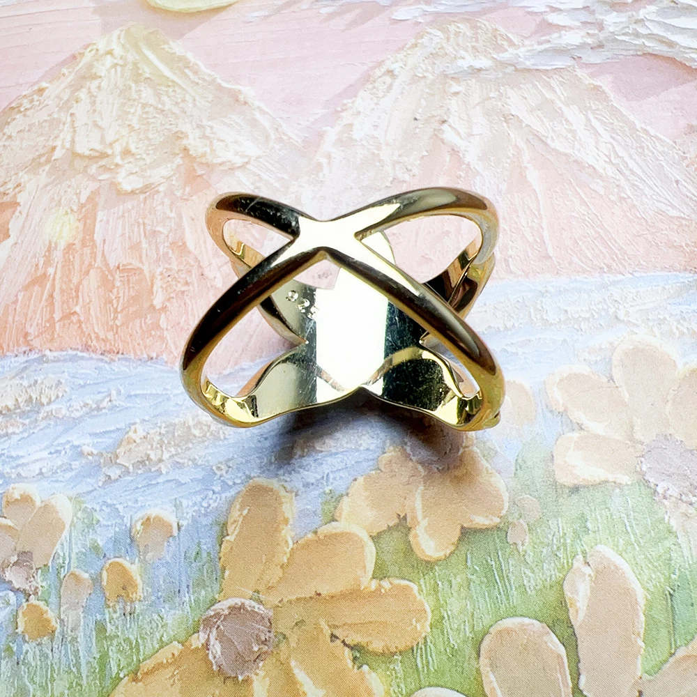 Gold Plated Ring Starfish Brand New Fine Jewerly Trendy 925 Sterling Silver Gift For Women