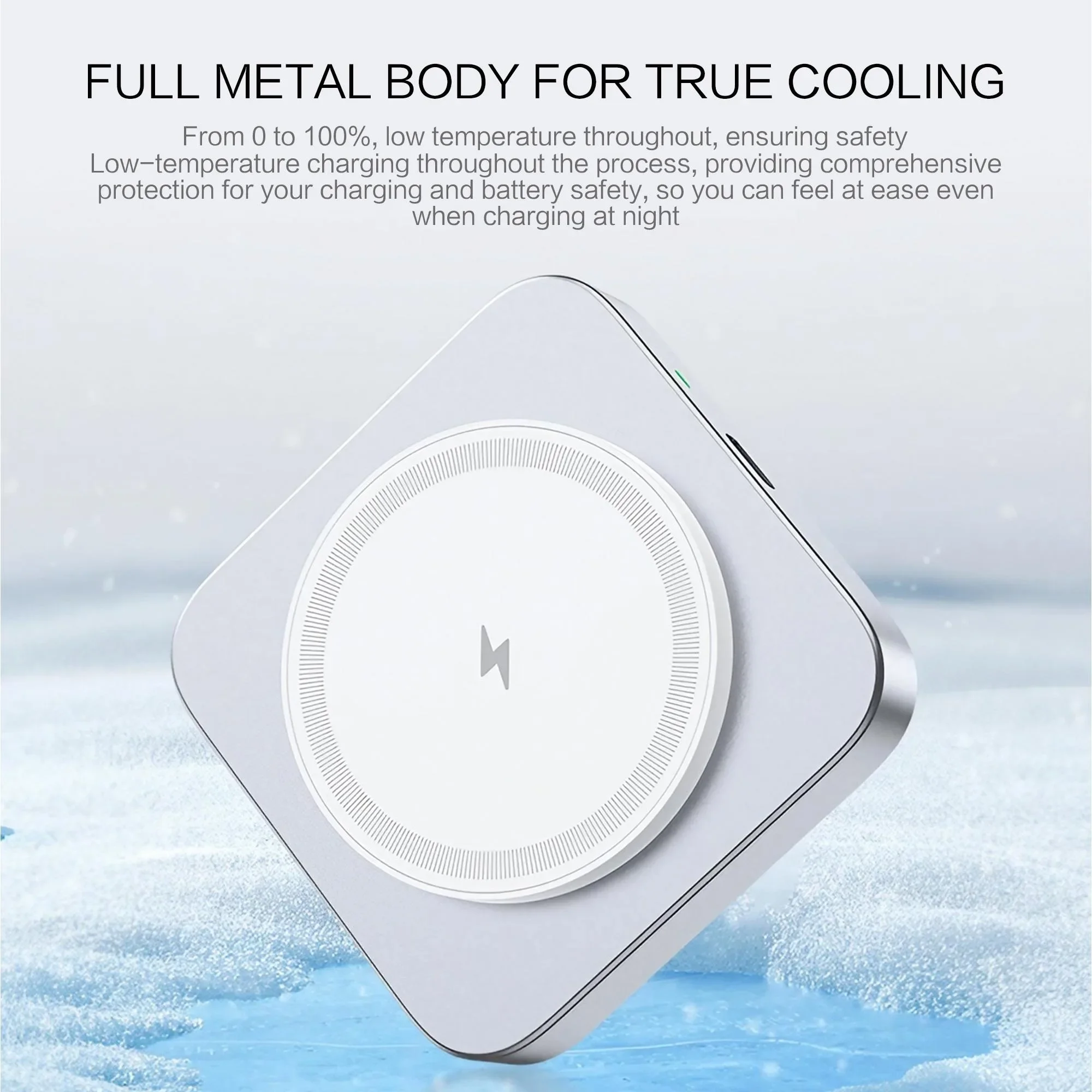 15W Fast Wireless Charger Magnetic 2 in 1 Foldable Wireless Charging Station Fast Charging Phone Stand Portable Aluminum Magneti
