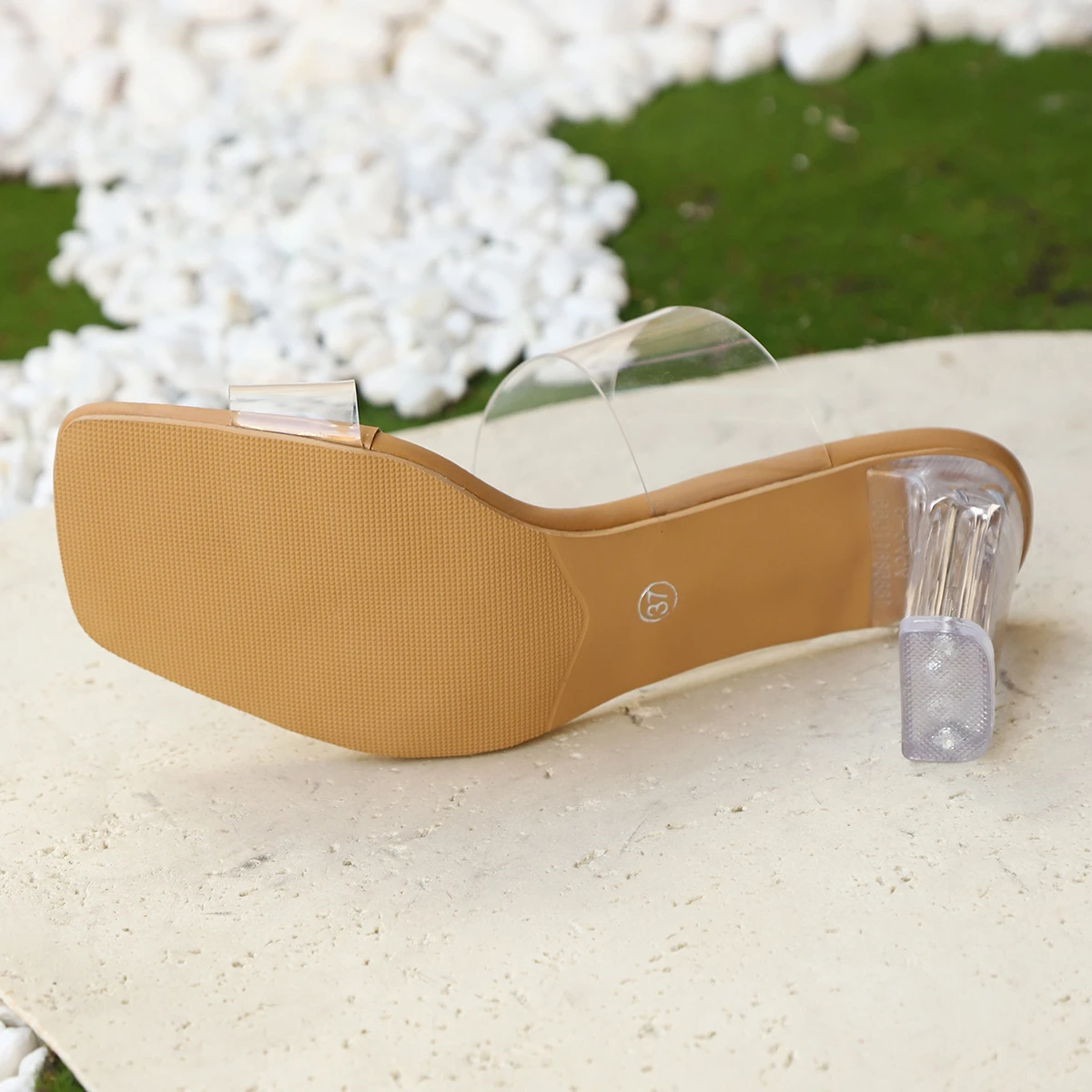 Summer Women Pumps Sandals PVC Jelly Slippers Open Toe High Heels Women Transparent Perspex Slippers Shoes Heel Clear Sandals