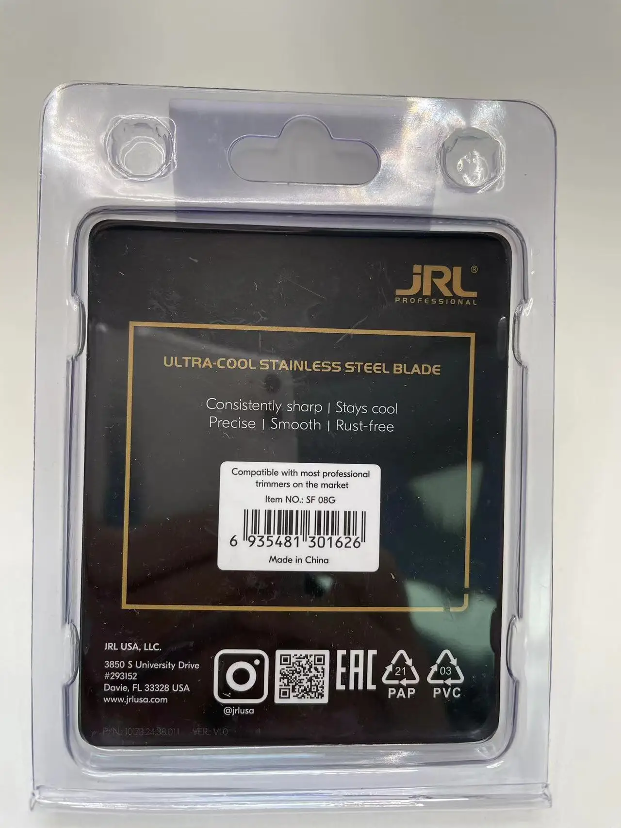 Original JRL2020C Professional Hair Clipper Standard Faded Ultra Thin Stainless Steel Ceramic Blade 2020T Trimmer Charging Base