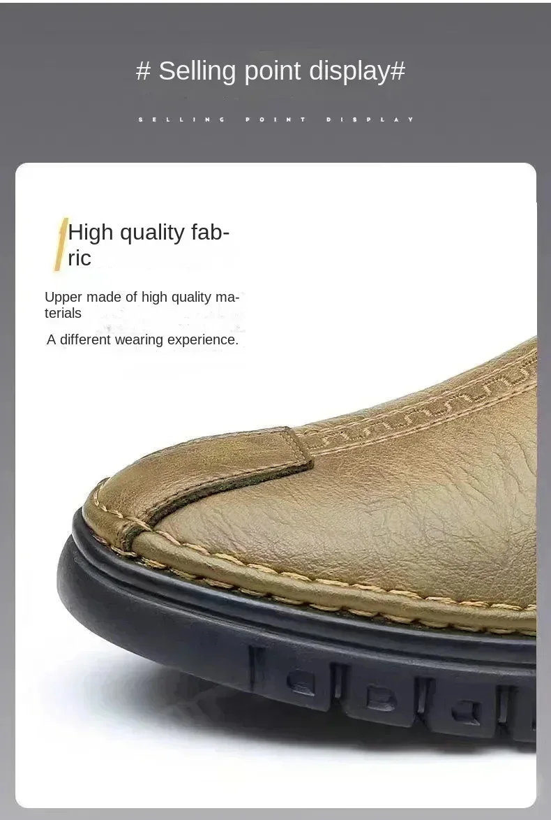 Men's Shoes Comfortable Fashion Synthetic Leather Shoes Soft Sole Soft Surface Non-Slip Men's Leather Shoes