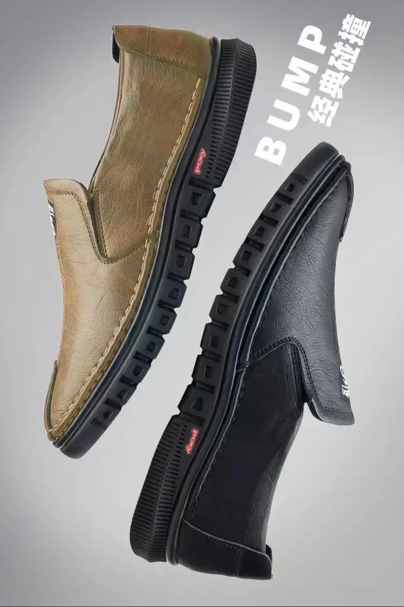 Men's Shoes Comfortable Fashion Synthetic Leather Shoes Soft Sole Soft Surface Non-Slip Men's Leather Shoes
