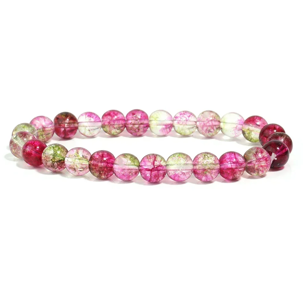Jewelry Watermelon Tourmaline Ghost Crystal Bracelet Fashion Charm Gift Couple Jewelry Wholesale High Quality Quartz Bracelet