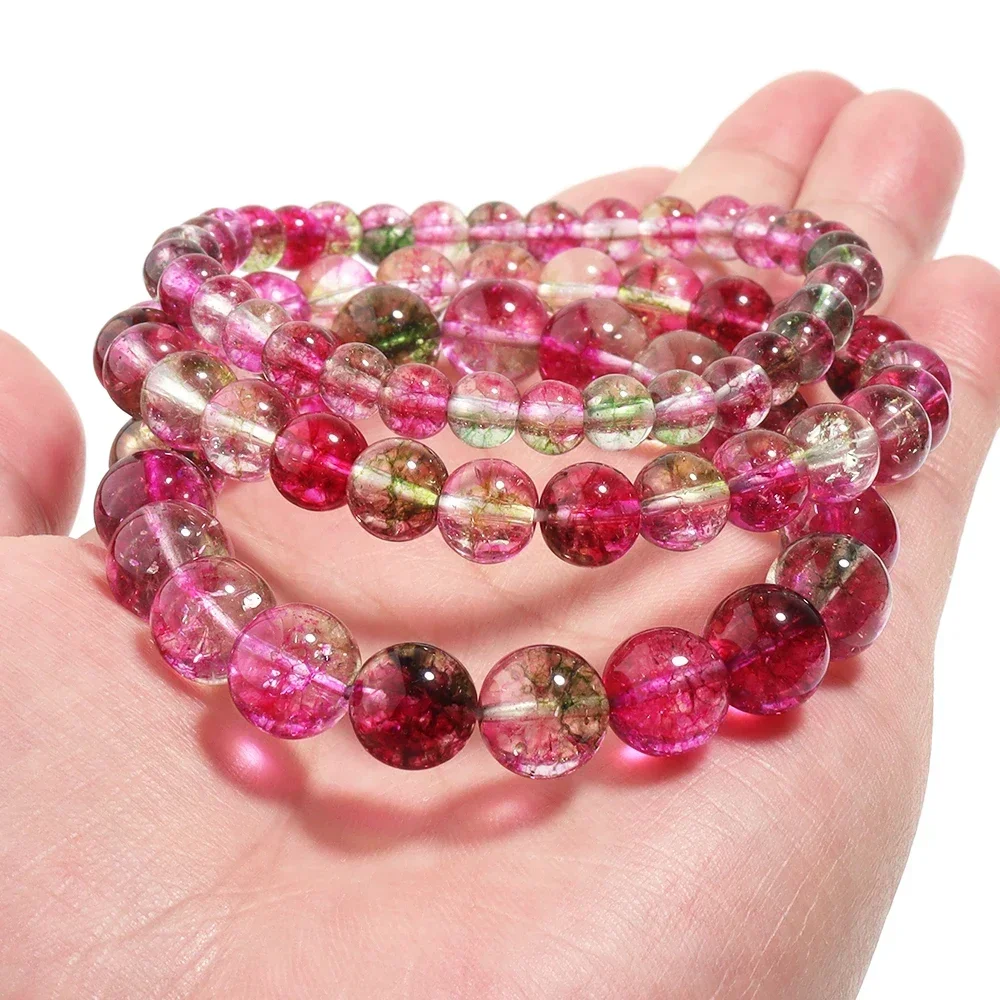 Jewelry Watermelon Tourmaline Ghost Crystal Bracelet Fashion Charm Gift Couple Jewelry Wholesale High Quality Quartz Bracelet