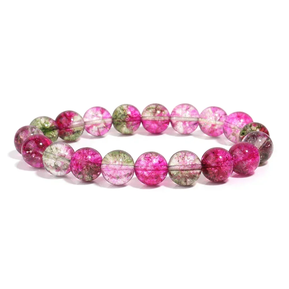 Jewelry Watermelon Tourmaline Ghost Crystal Bracelet Fashion Charm Gift Couple Jewelry Wholesale High Quality Quartz Bracelet