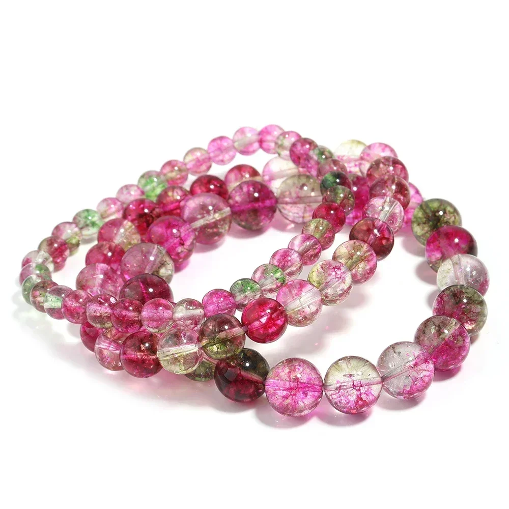 Jewelry Watermelon Tourmaline Ghost Crystal Bracelet Fashion Charm Gift Couple Jewelry Wholesale High Quality Quartz Bracelet