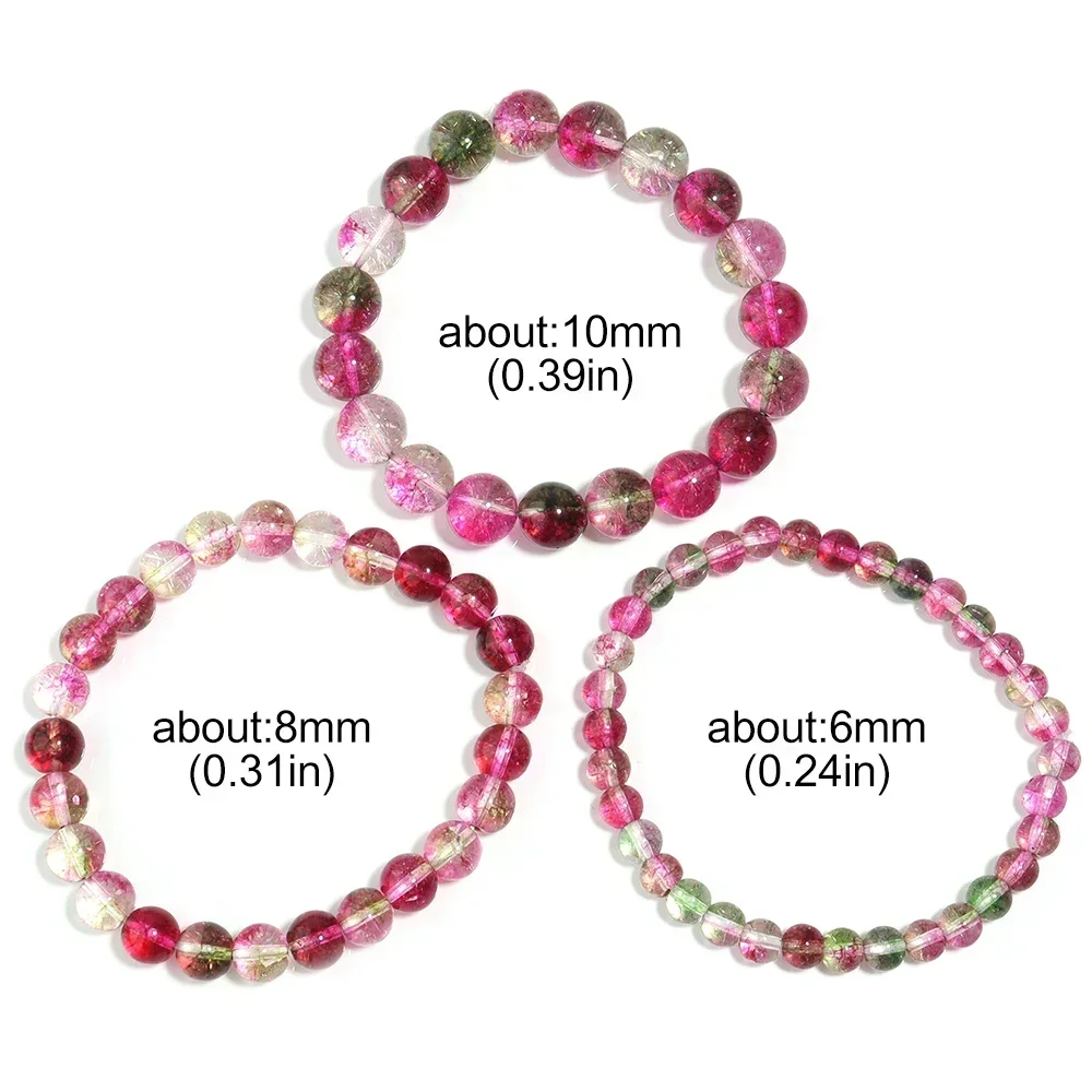 Jewelry Watermelon Tourmaline Ghost Crystal Bracelet Fashion Charm Gift Couple Jewelry Wholesale High Quality Quartz Bracelet