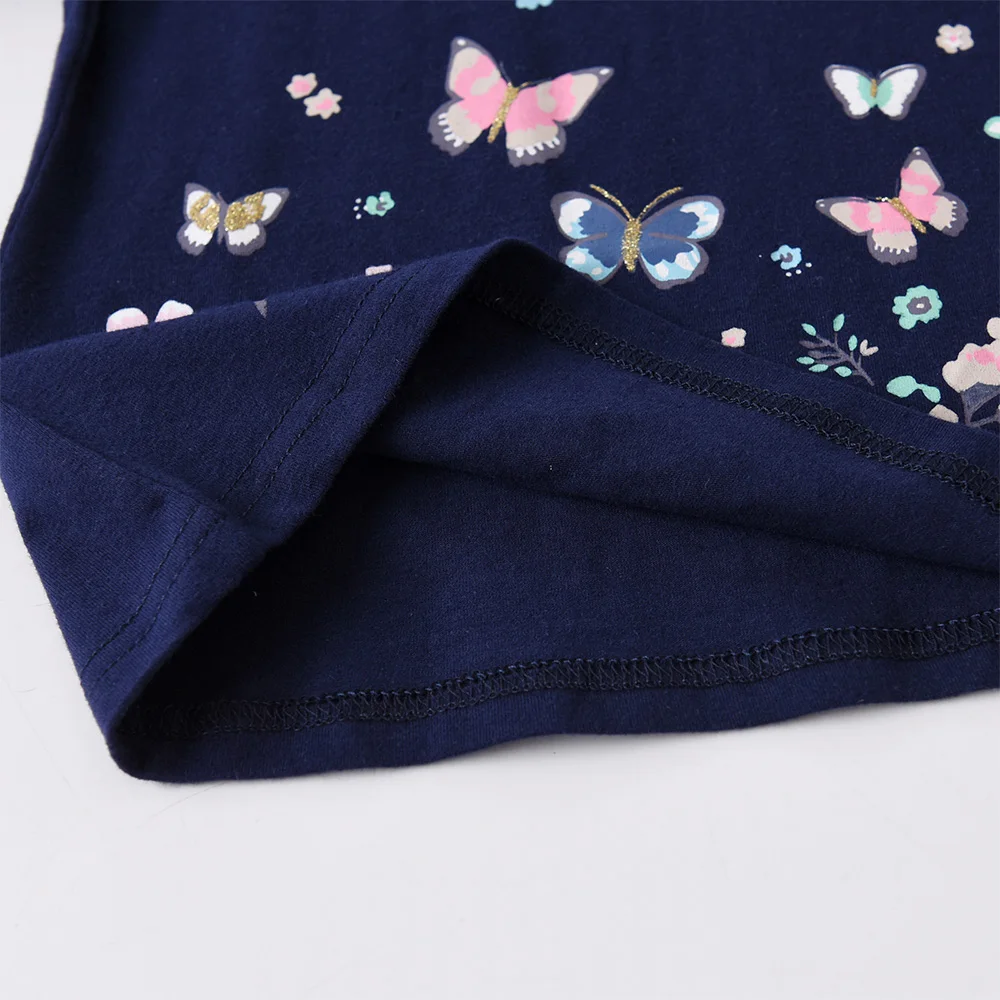 VIKITA Girls Autumn Spring Clothing Sets Kids Butterfly Print Long Sleeve Cotton Casual T Shirt and Trousers Suit 2 Pcs Clothes