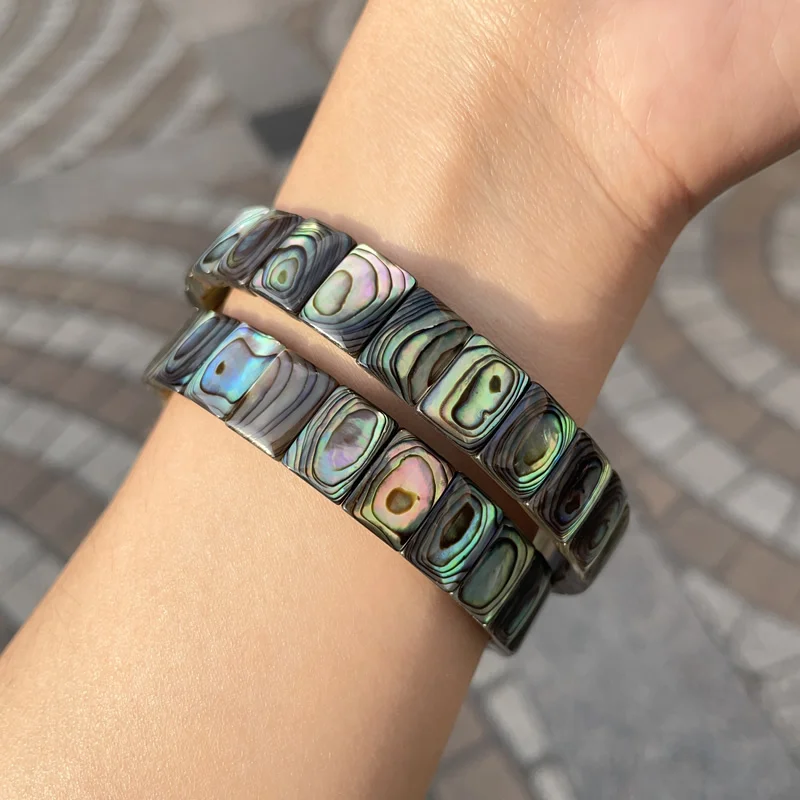 New Fashion AAAA 8X10MM Natural Abalone Shell Bracelet for Men and Women Energy Gemstone Summer Beach Party Charm Jewelry Gift