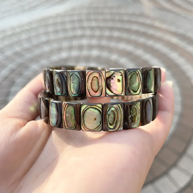 New Fashion AAAA 8X10MM Natural Abalone Shell Bracelet for Men and Women Energy Gemstone Summer Beach Party Charm Jewelry Gift