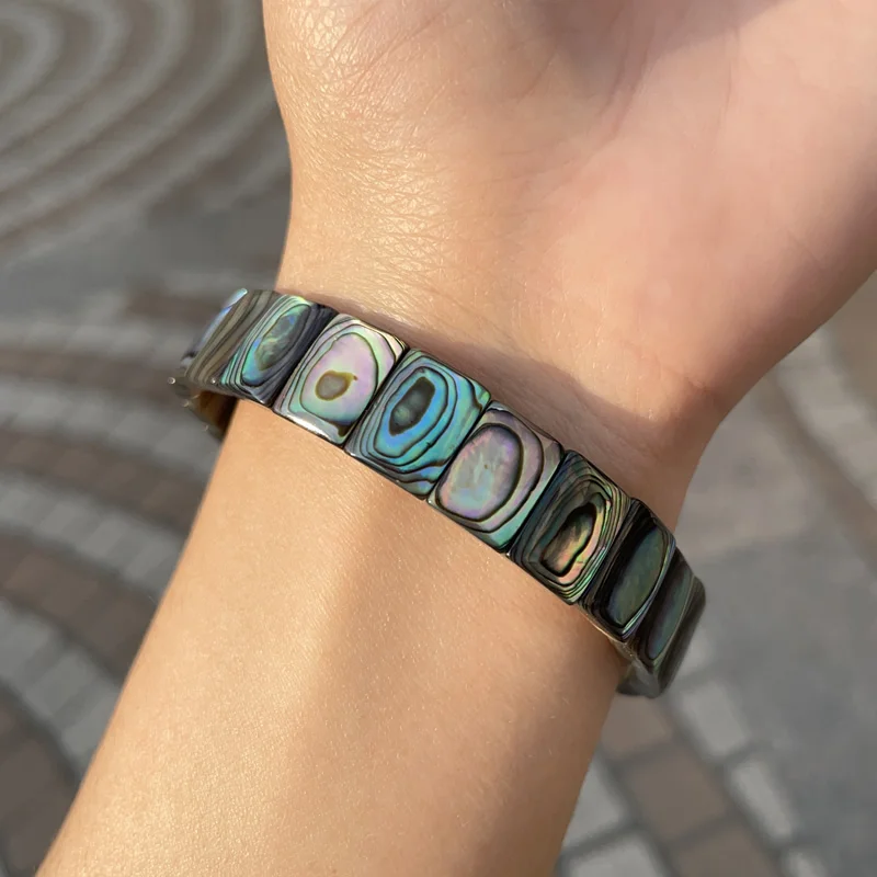 New Fashion AAAA 8X10MM Natural Abalone Shell Bracelet for Men and Women Energy Gemstone Summer Beach Party Charm Jewelry Gift