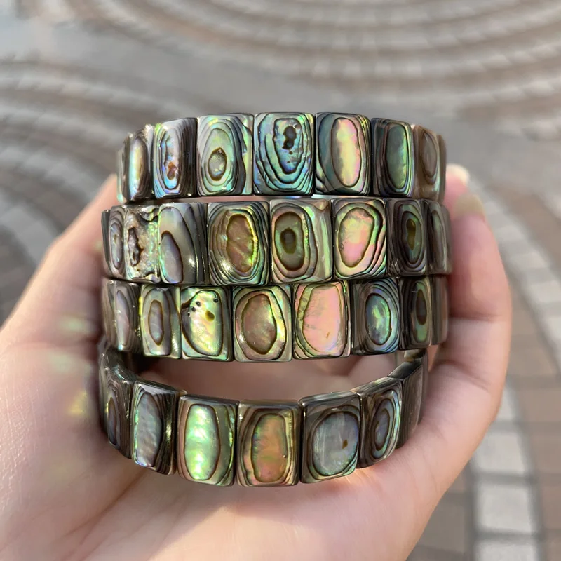 New Fashion AAAA 8X10MM Natural Abalone Shell Bracelet for Men and Women Energy Gemstone Summer Beach Party Charm Jewelry Gift