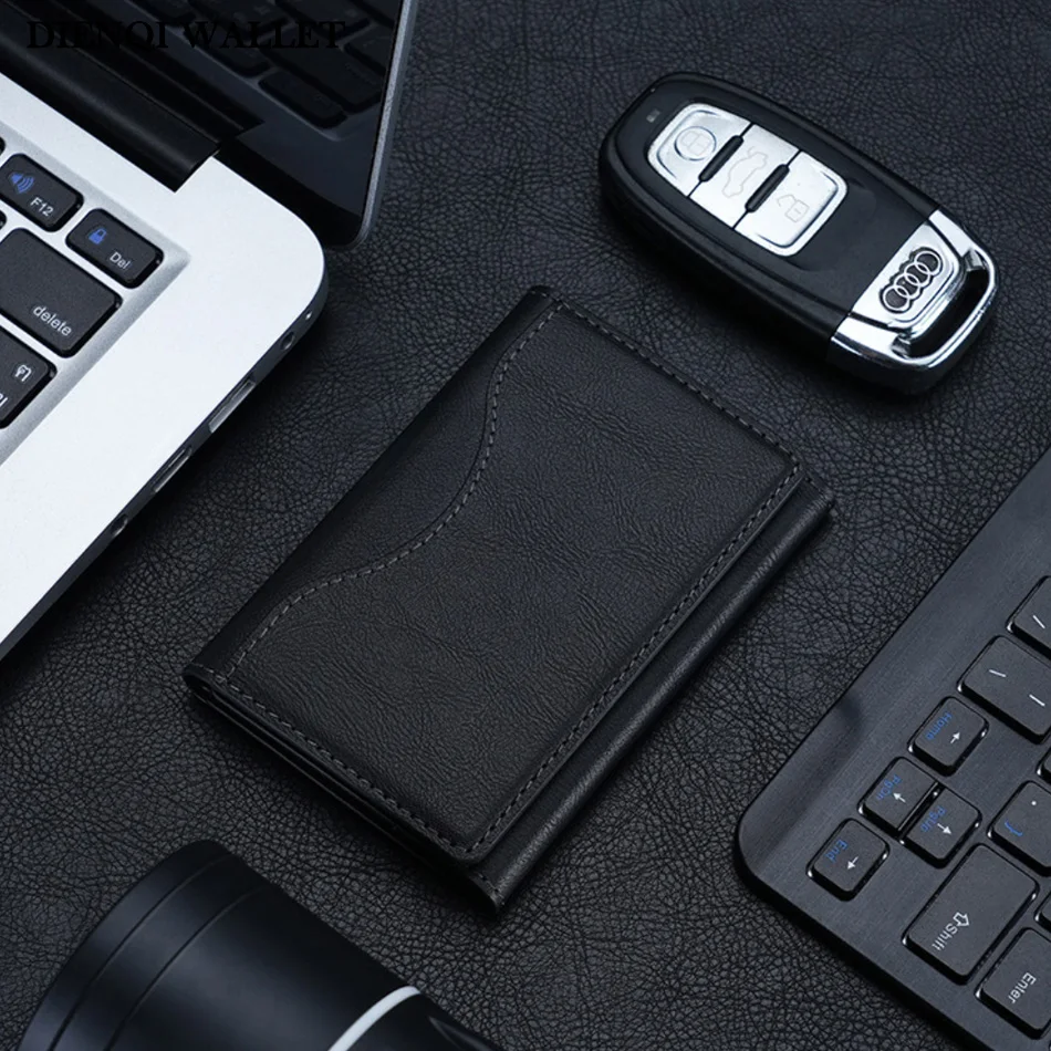 Magsafe Card Holder PU Leather Trifold Magnetic Cardholder Card Bag Wallet for Apple for IPhone 16 15 14 13 12 Pro Max Mini