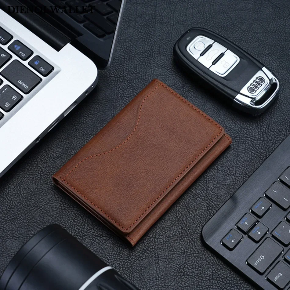Magsafe Card Holder PU Leather Trifold Magnetic Cardholder Card Bag Wallet for Apple for IPhone 16 15 14 13 12 Pro Max Mini