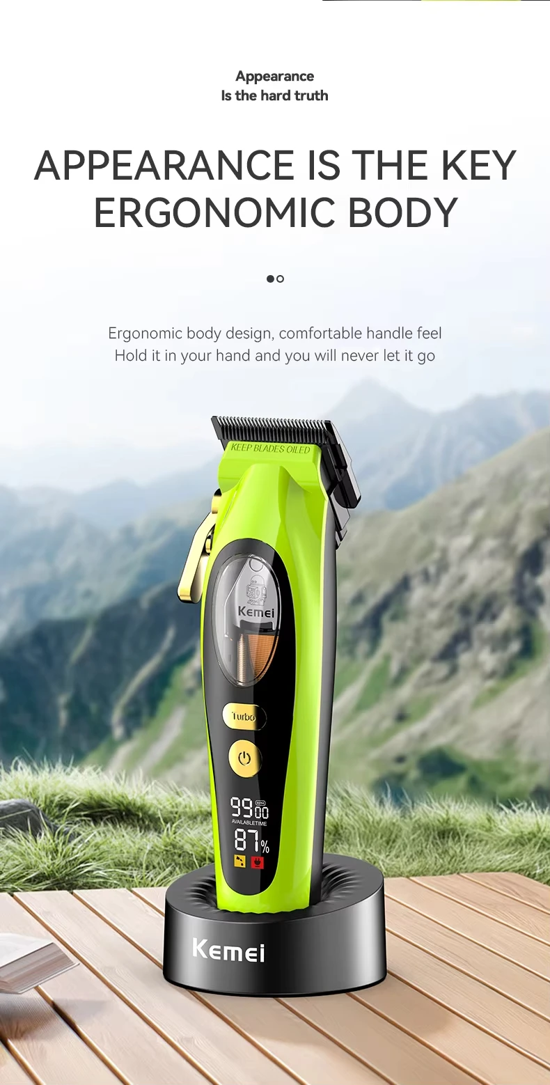 Kemei KM-2035 10W Big Power Electric Hair Clippers KM-2281 Rechargeable Trimmer KM-TX7 Dry And Wet Shaver For Men Cordless Kit